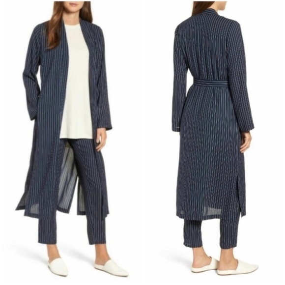 Eileen Fisher Striped Duster Jacket - Picture 1 of 7